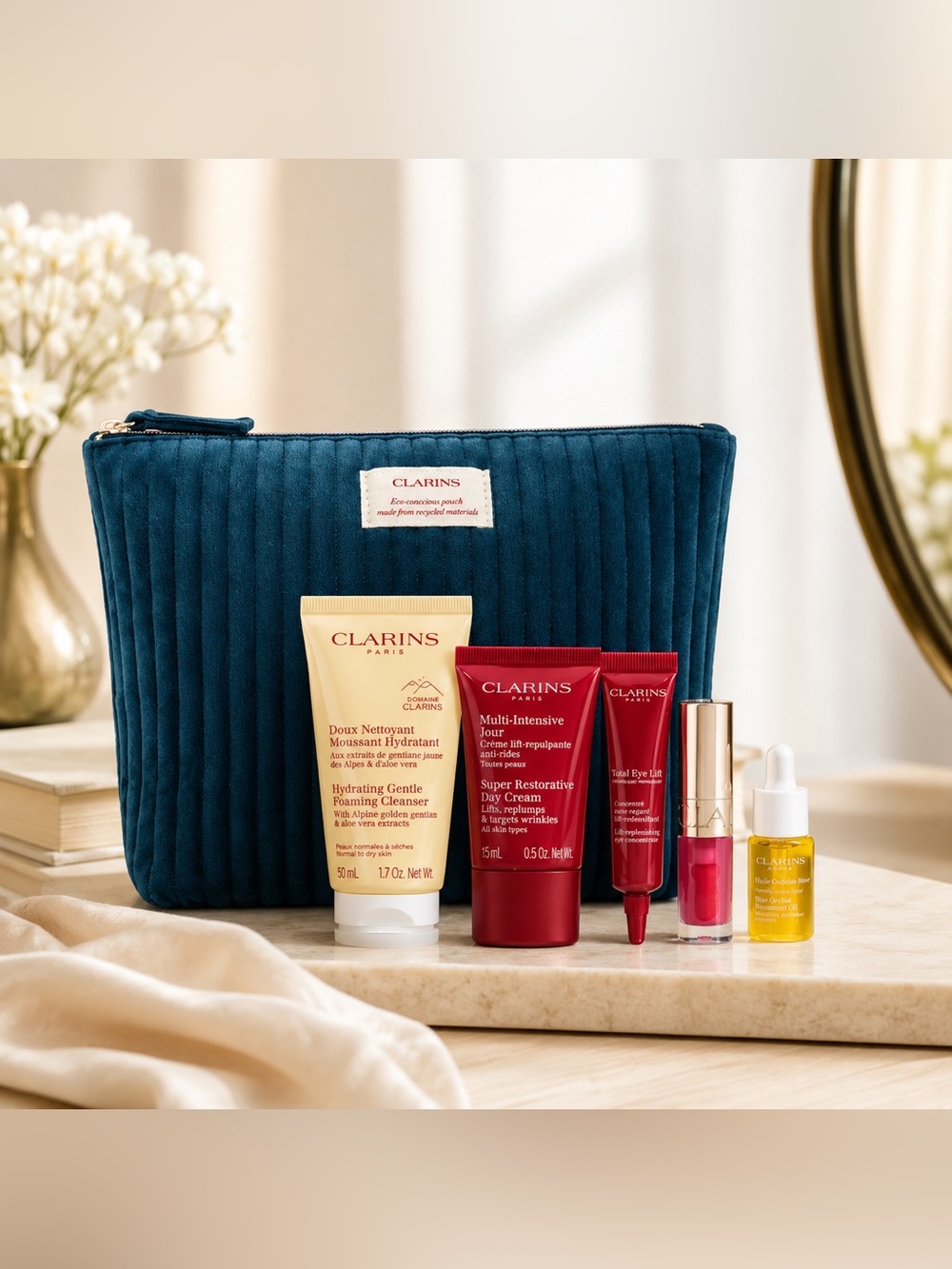 Clarins Skincare Collection set cream oil cleanser eye face new